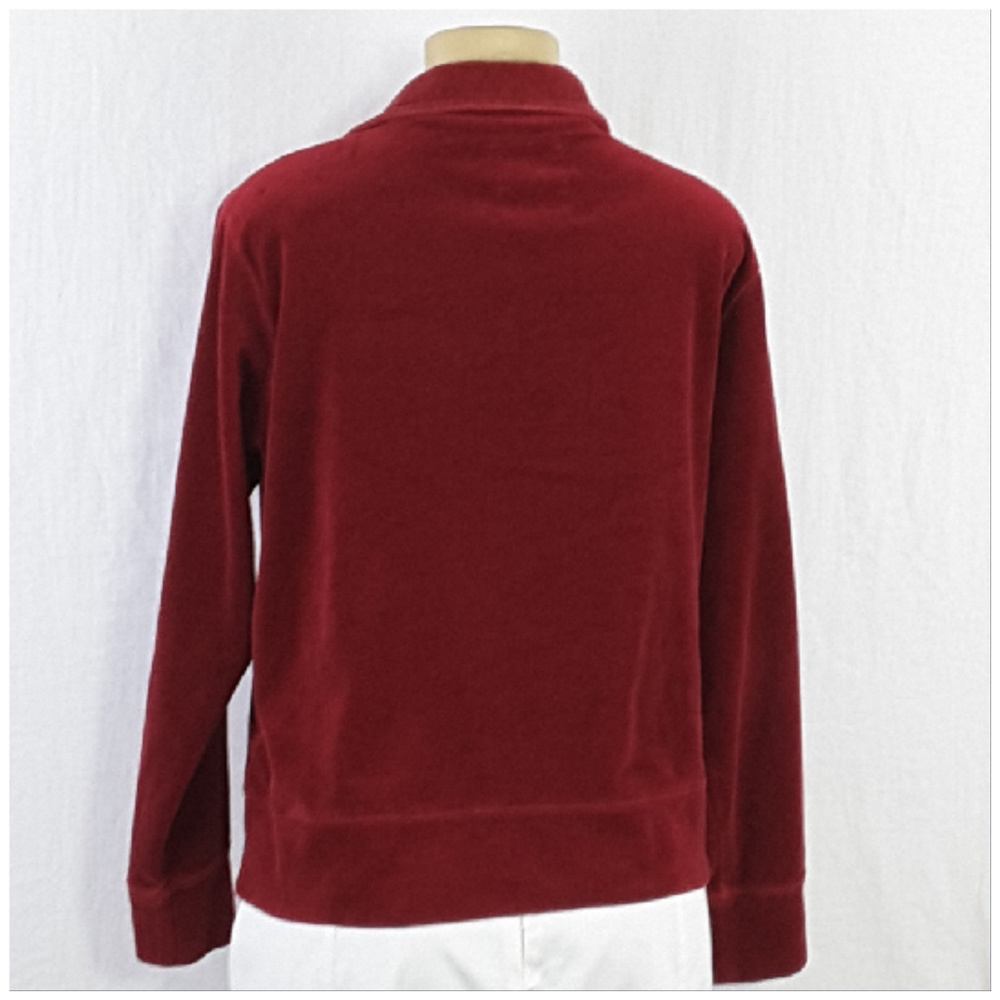 THREE HEARTS, Zip Front Velour Jacket, size Large - Picture 5 of 8